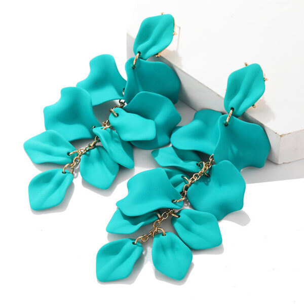 Pendientes Largos De Petalo De Rosa Menta