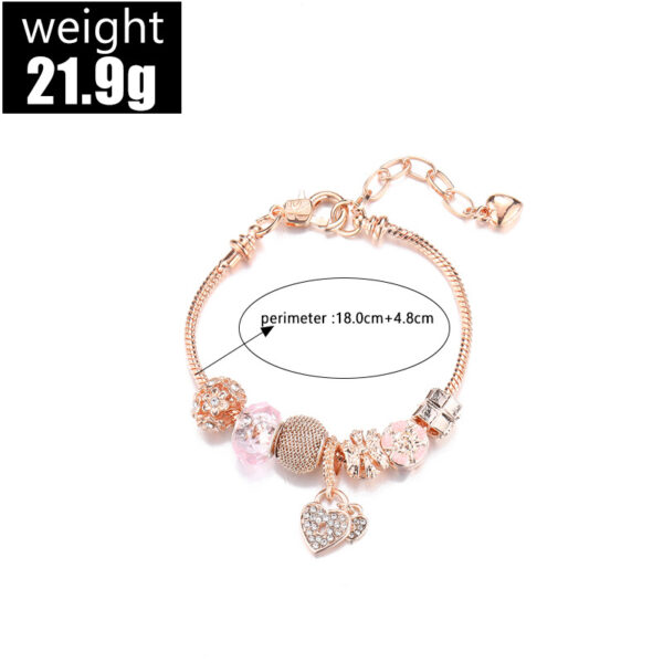 Pulsera Oro Rosa Tipo Pandora Con Corazón - Imagen 3