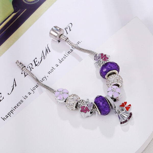 Pulsera De Flor Campana Purpura - Imagen 2