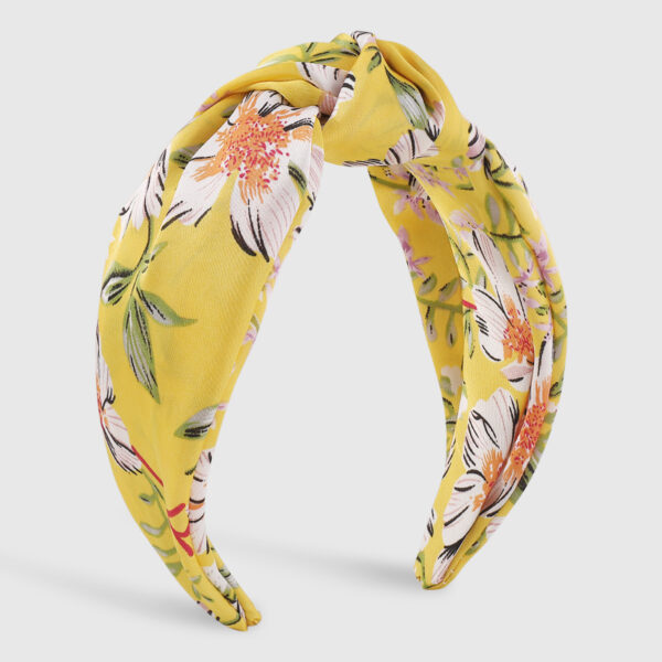 Didadema De Tela De Flor Amarilla