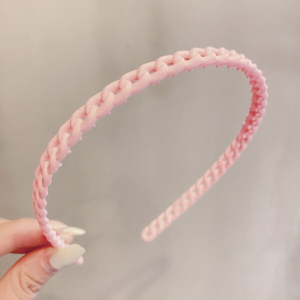 Didadema De Plastico Estilo Cadena Color Rosa