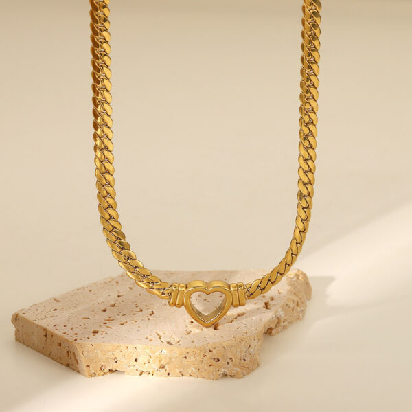 Collar De Corazón Acero Inoxidable - Imagen 3