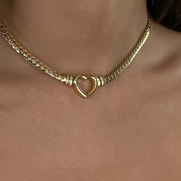 Collar De Corazón Acero Inoxidable - Imagen 2
