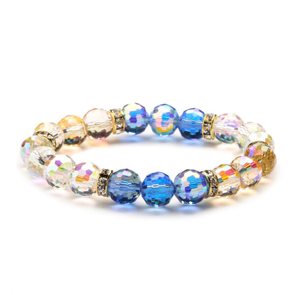 Pulsera De Cristal Artificial En Color Azul/Blanco