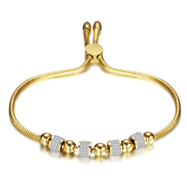 Pulsera Estilo Geométrico Acero Inoxidable Chapada En Oro