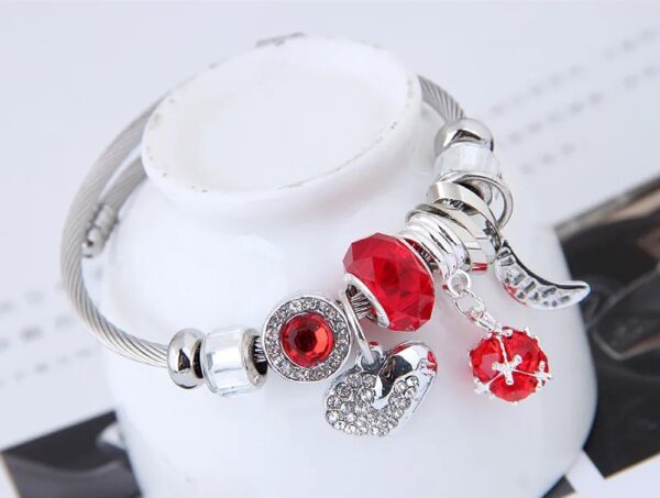 Pulsera De Luna Y Corazón Azul - Imagen 4