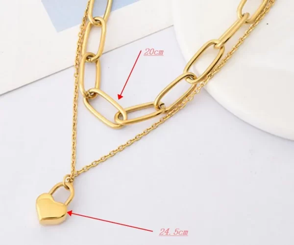 Collar De Acero Titanio En Forma De Corazón De Hip-hop - Imagen 5