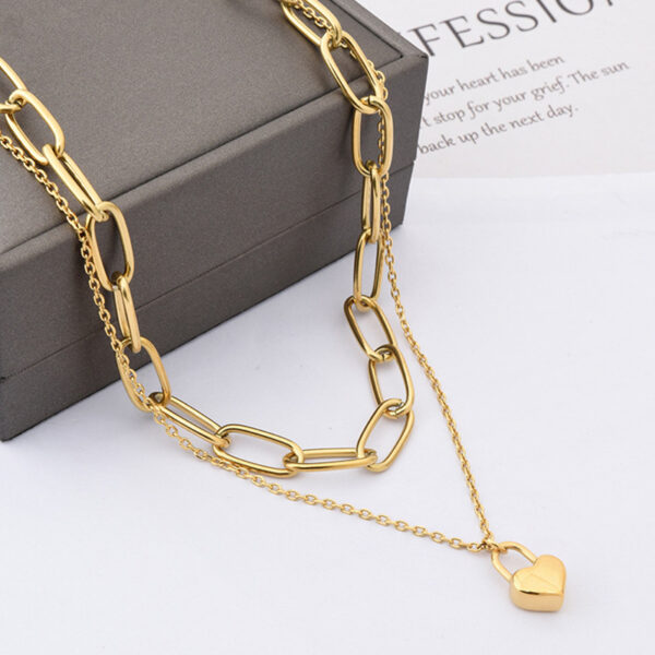 Collar De Acero Titanio En Forma De Corazón De Hip-hop