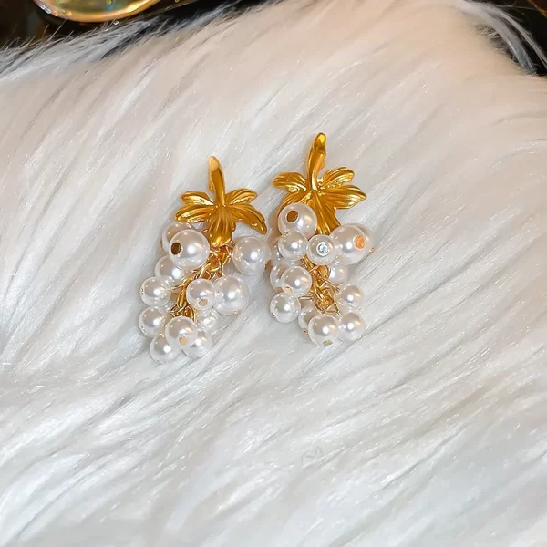 Aretes Rasimo De Uva De Perlas - Imagen 5