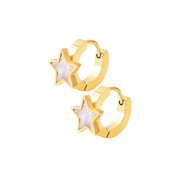 Conjunto De Collar Y Aretes De Estrella Chapado En Oro - Imagen 6