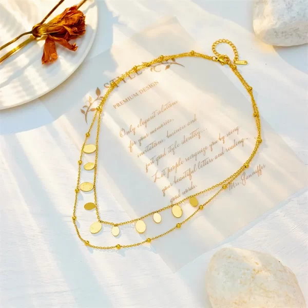 Collar Oval Chapado En Oro De 18 Quilates. - Imagen 3