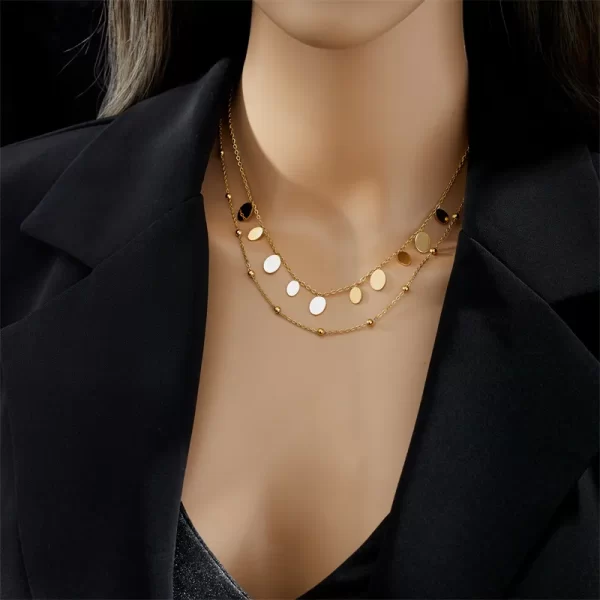 Collar Oval Chapado En Oro De 18 Quilates.