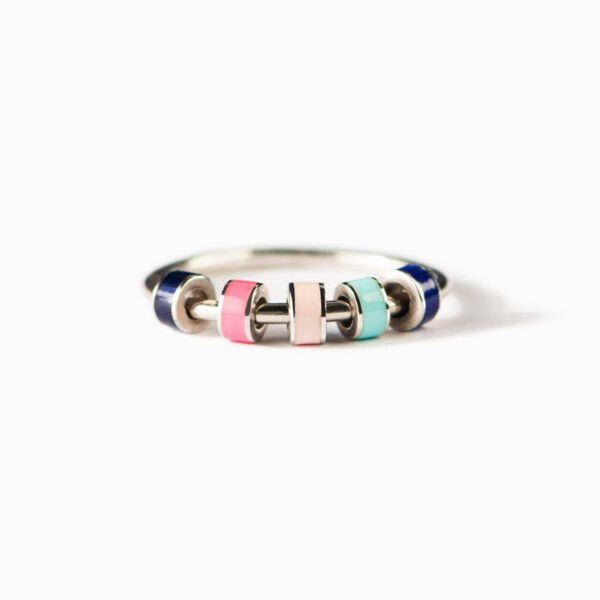 Anillo Anti Ansiedad Colores #6 De Acero Inoxidable