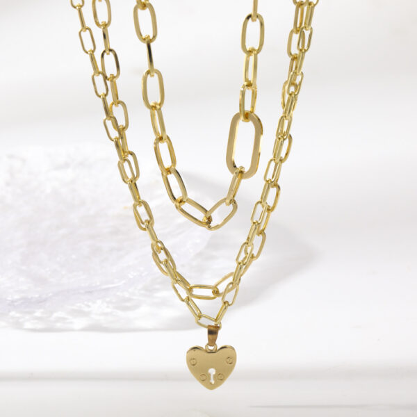 Collar Dorado Multicapa Corazón