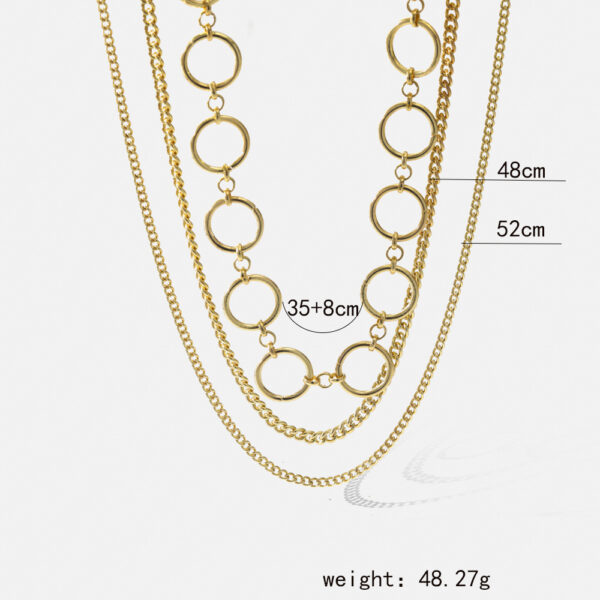 Collar Dorado Multicapa Aros - Imagen 2