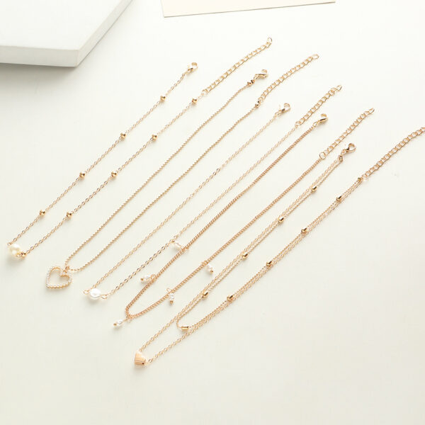 Collar Dorado Multicapa De Perlas - Imagen 4