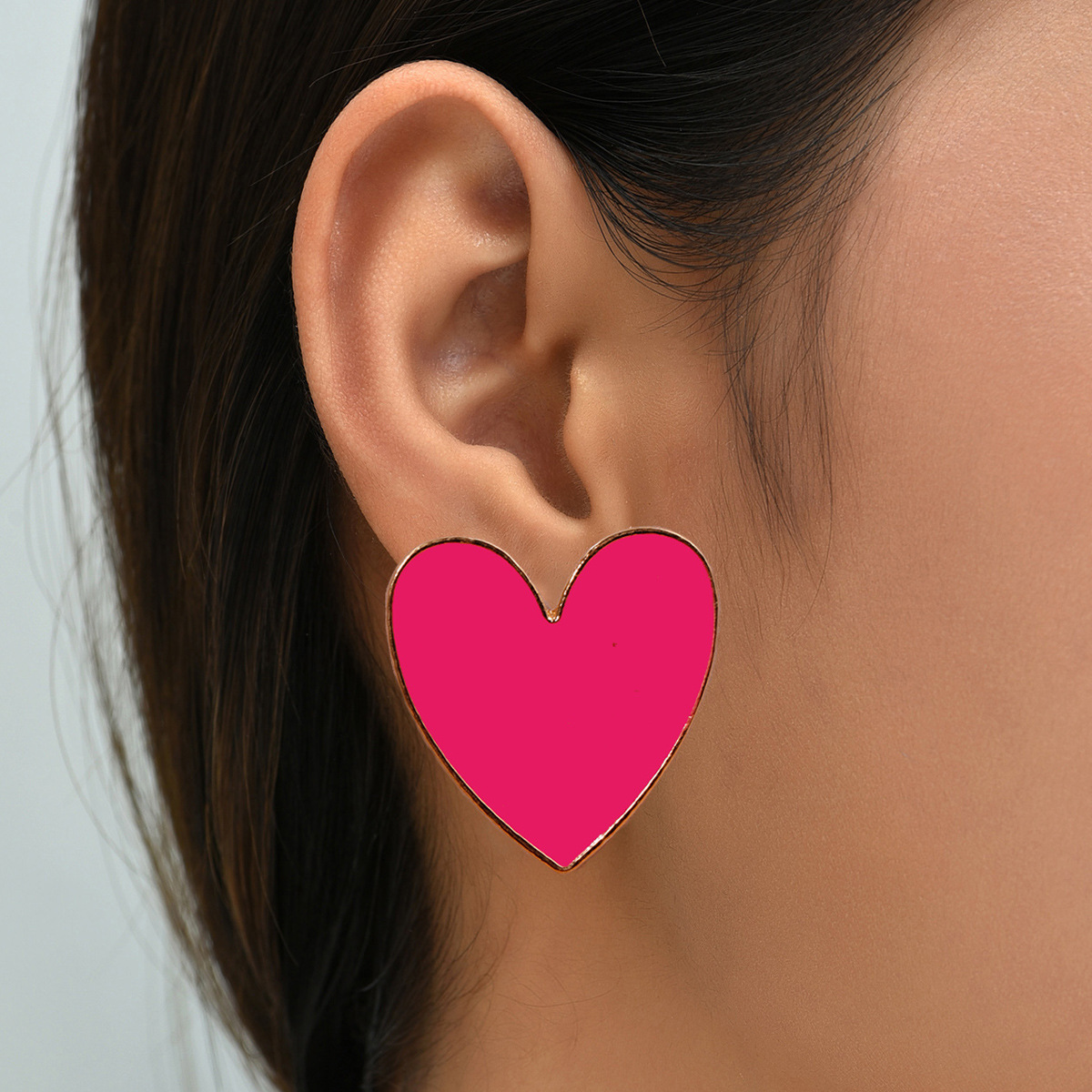 Pendientes En Forma De Corazón De Color Blanco - Imagen 2