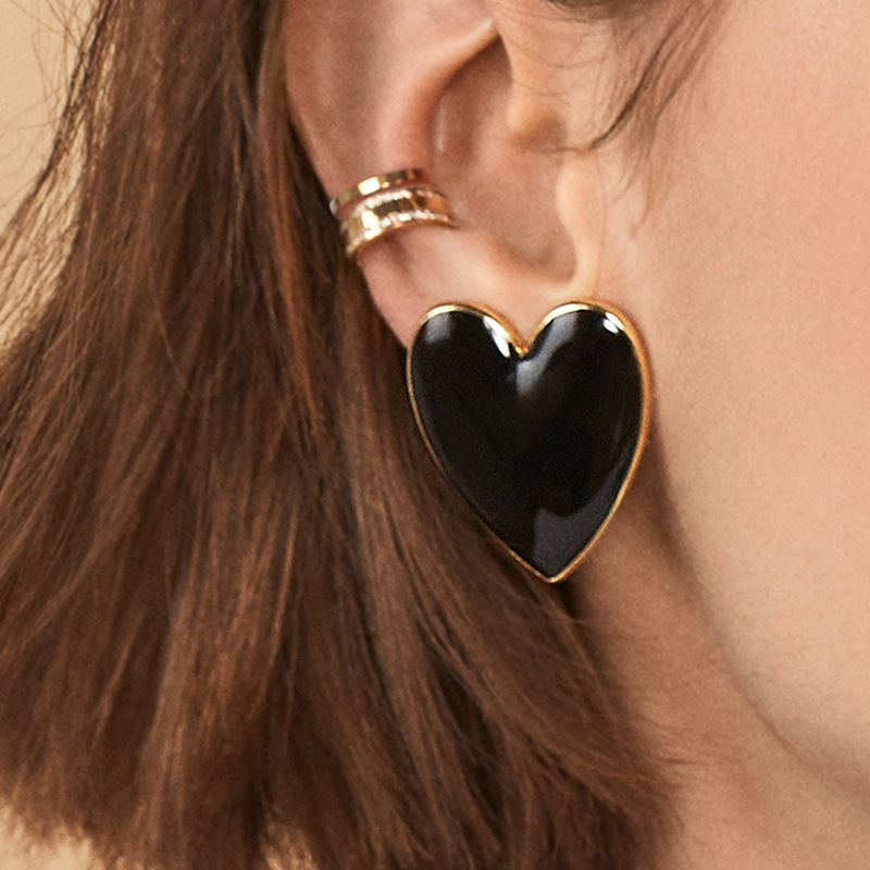 Pendientes En Forma De Corazón De Color Blanco - Imagen 3