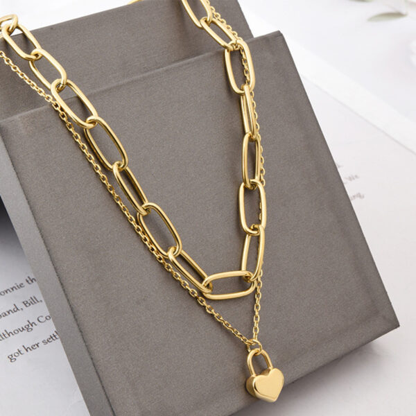 Collar De Acero Titanio En Forma De Corazón De Hip-hop - Imagen 2