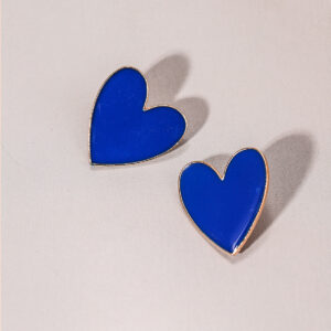 Pendientes En Forma De Corazón De Color Azul