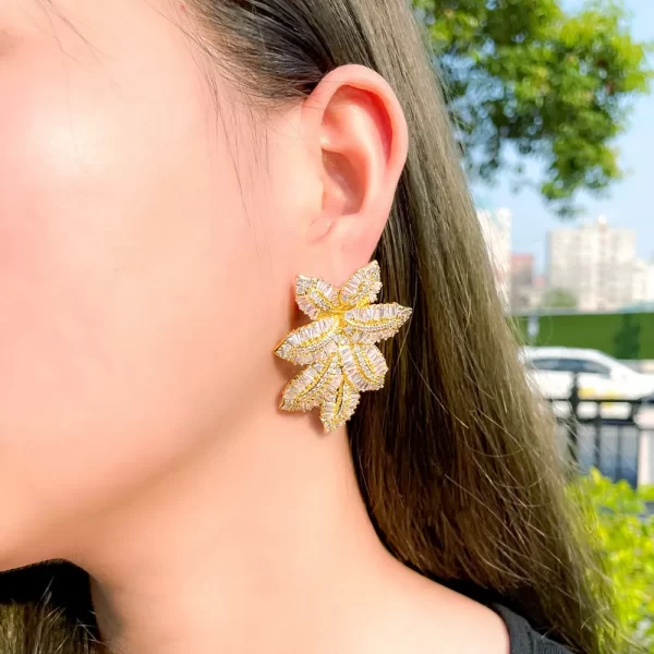 Aretes PHOVOIR Dorado Chapado En Oro - Imagen 2