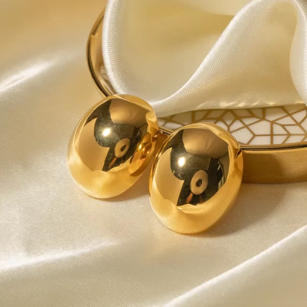 Aretes CHAREL Chapado En Oro - Imagen 2