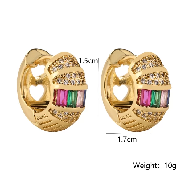 Aretes CORBIS Circon Chapado En Oro - Imagen 3