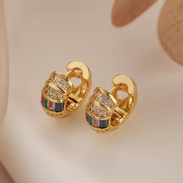Aretes CORBIS Circon Chapado En Oro