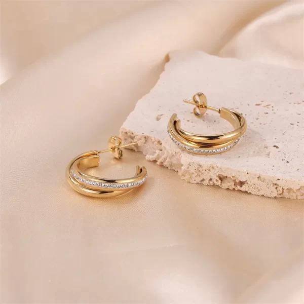 Aretes ATOUT Chapado En Oro - Imagen 4