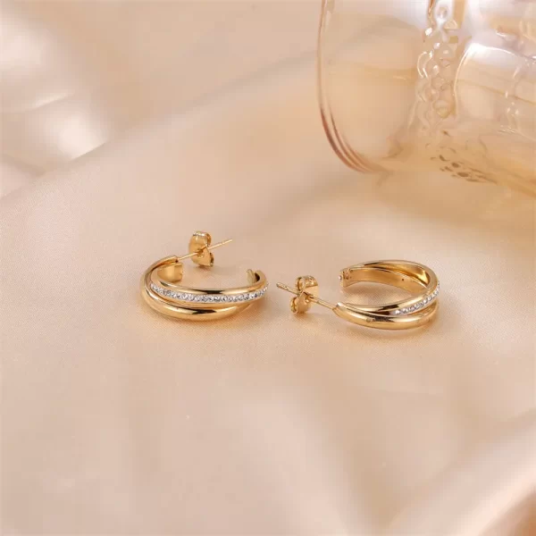 Aretes ATOUT Chapado En Oro - Imagen 2