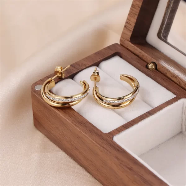 Aretes ATOUT Chapado En Oro - Imagen 3