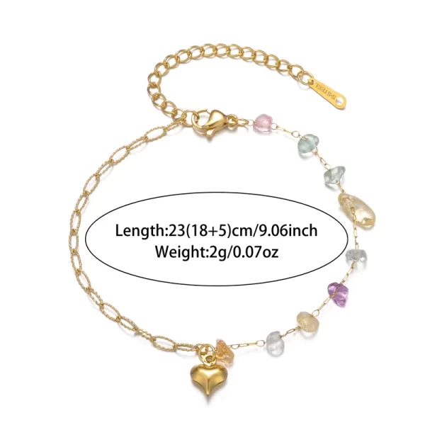 Pulsera De Corazón Y Piedras Naturales - Imagen 5