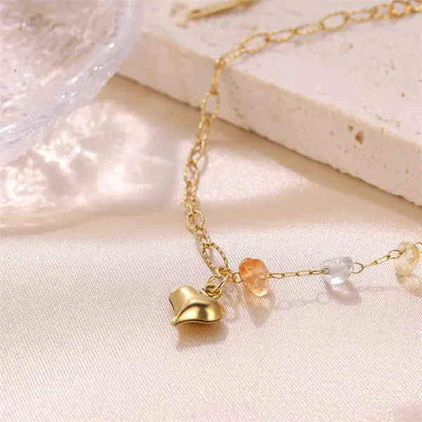 Pulsera De Corazón Y Piedras Naturales - Imagen 3