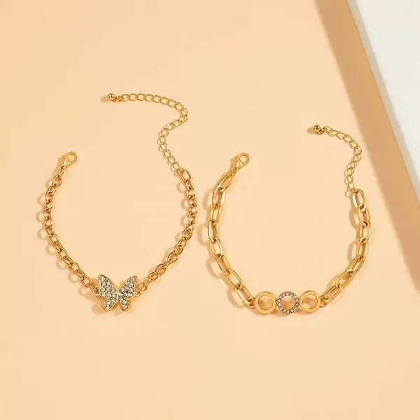 Pulsera Mariposa Y Circulo (2 Piezas) - Imagen 4
