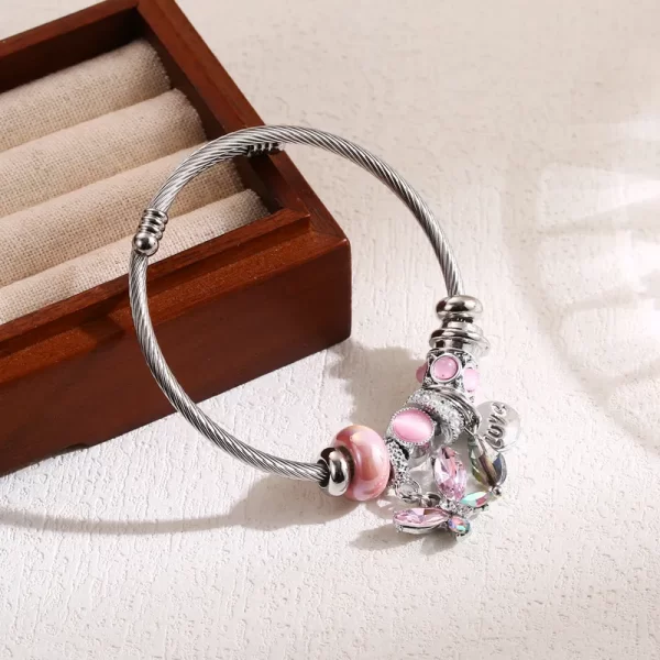 Pulsera De Mariposa Rosa
