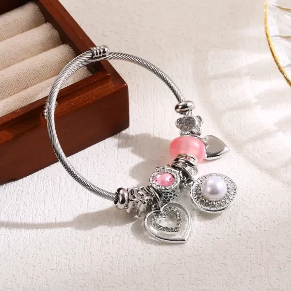 Pulsera De Corazón Y Perla