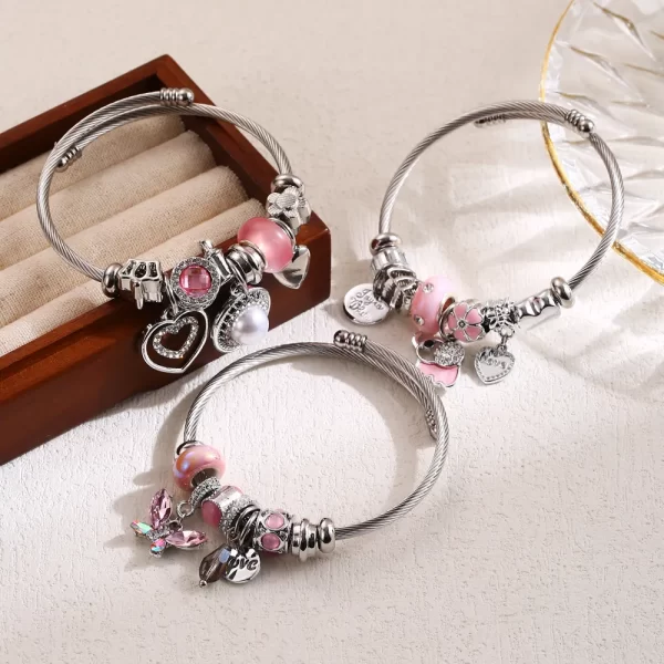 Pulsera De Mariposa Rosa - Imagen 2