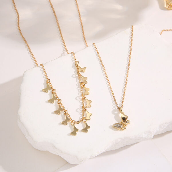 Collar De Doble Capa De Mariposa - Imagen 3