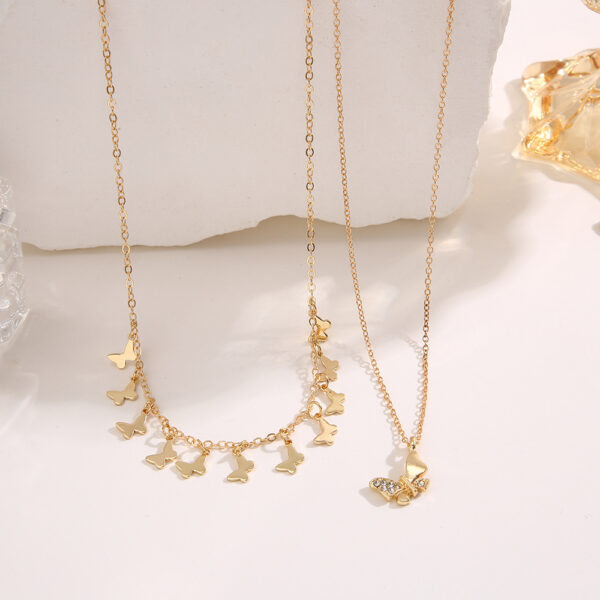 Collar De Doble Capa De Mariposa - Imagen 2