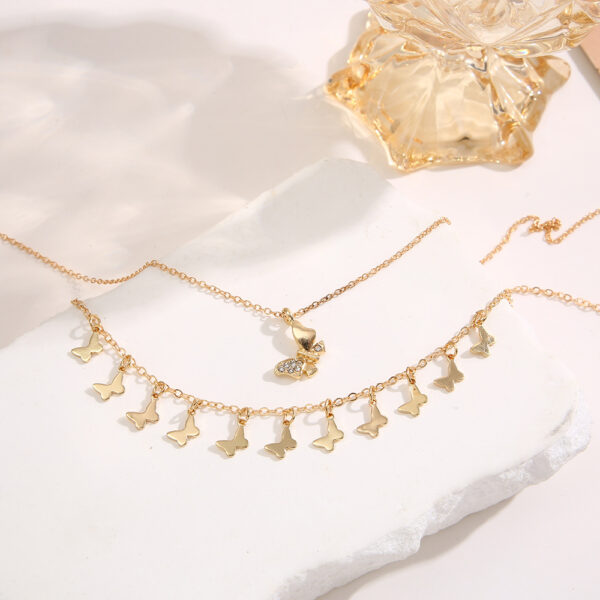 Collar De Doble Capa De Mariposa - Imagen 4
