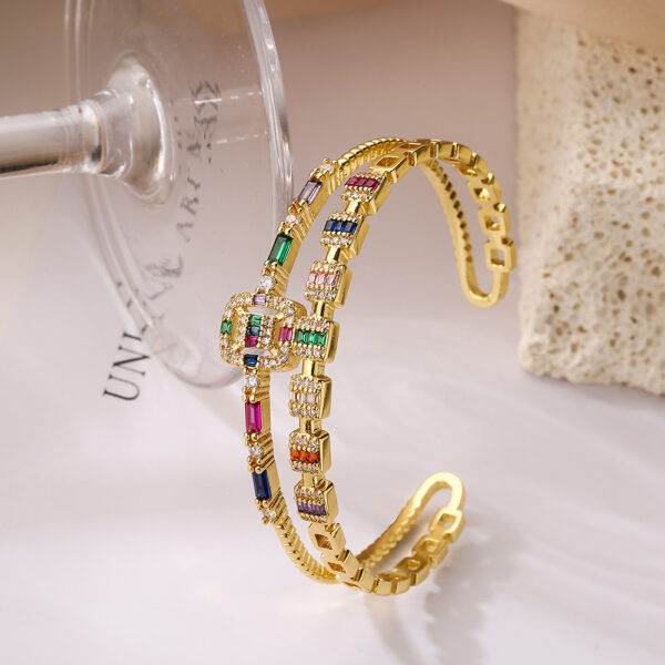 Pulsera Abierta De Cobre Bañado En Oro - Imagen 2
