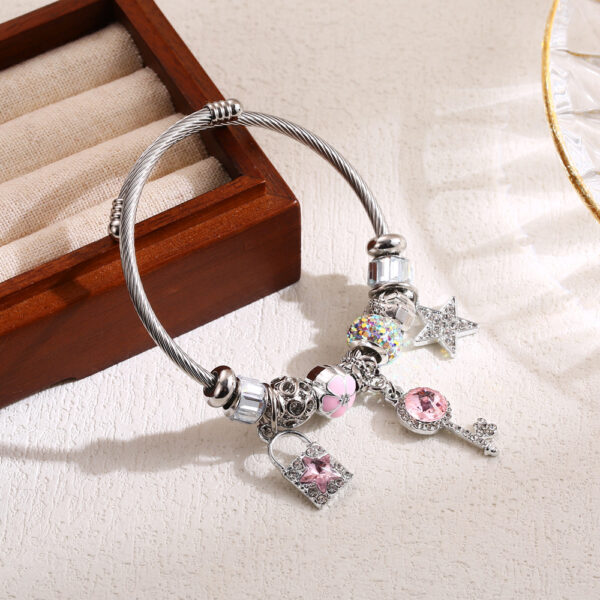 Pulsera Multielemento De Candado Y Llave