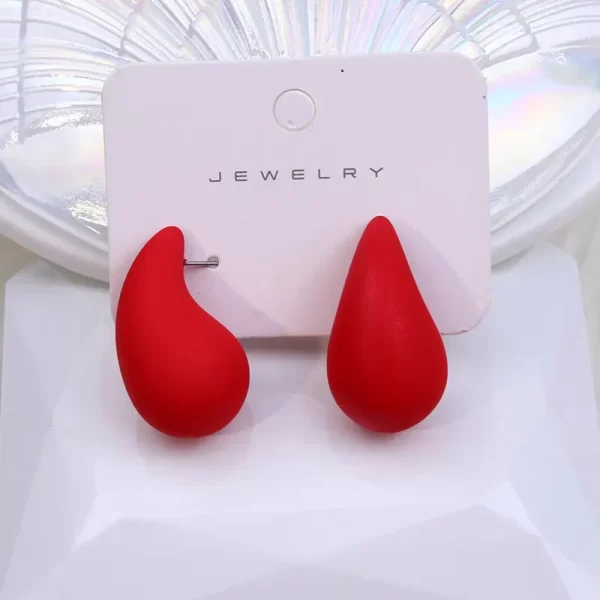 Aretes De Gota De Color Rojo