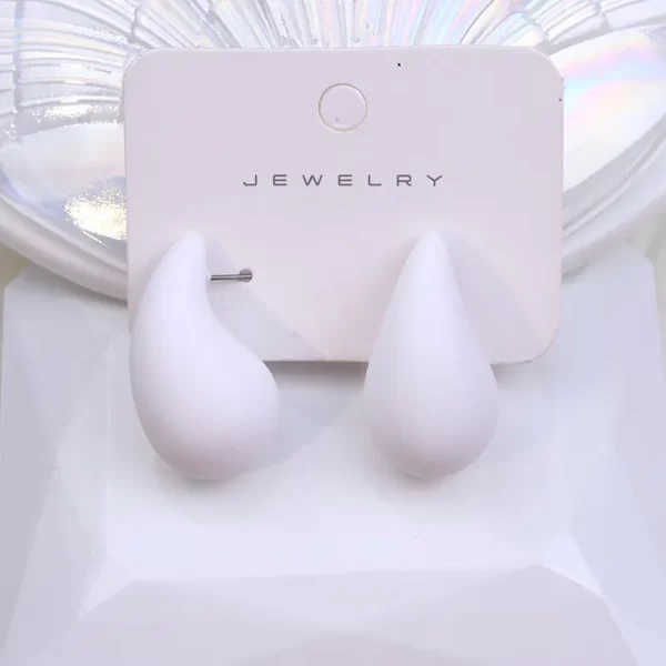 Aretes De Gota De Color Blanco