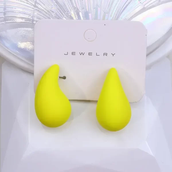 Aretes De Gota De Color Amarillo