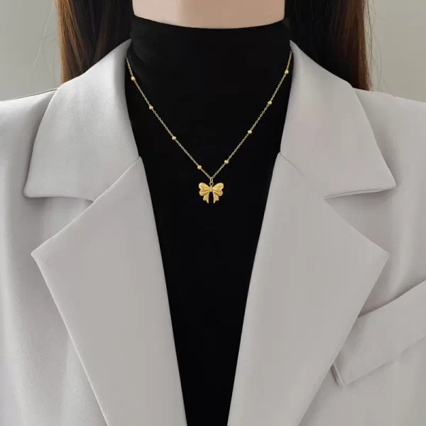 Collar De Moño En Acero Titanio - Imagen 2