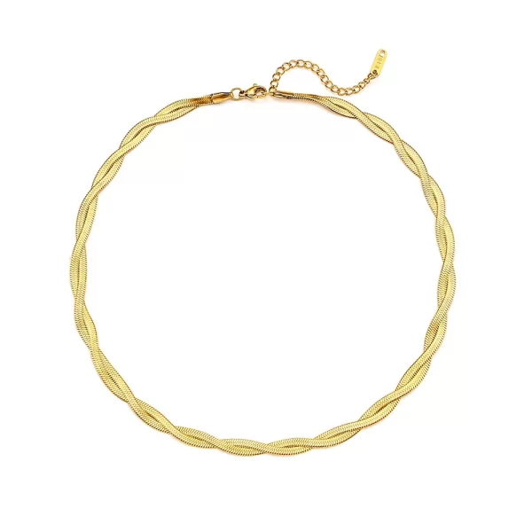 Collar Dorado Cadena De Serpiente - Imagen 4