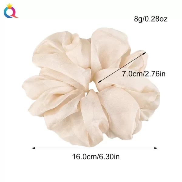 Scrunchie Grande Plisado De Color Rosa - Imagen 6