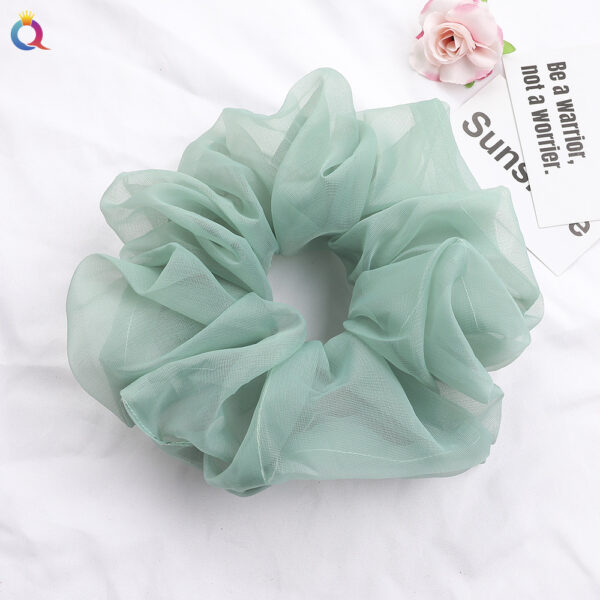 Scrunchies Grande Plisado De Color Verde