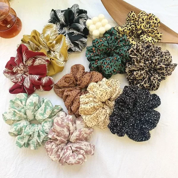 Scrunchie Grande Estamapdo Mostaza - Imagen 3